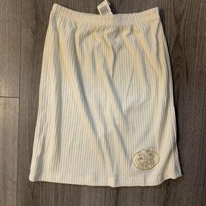 NWT Vintage Disney Store Catalog Mickey Minnie Ribbed Skirt Size MD Cream